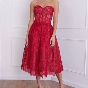 NADINE MERABI OLIVIA RED DRESS with Original Box